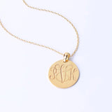 Custom Logo Engraved Disc Necklace - Personalized Pendant Choker