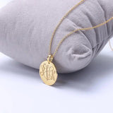 Custom Logo Engraved Disc Necklace - Personalized Pendant Choker