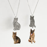 Personalized Pet Portrait Necklace Stainless Steel Pet Memorial Jewelry