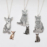 Personalized Pet Portrait Necklace Stainless Steel Pet Memorial Jewelry