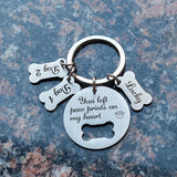 Personalized Dog Name Charm Keychain, Bone Keyring