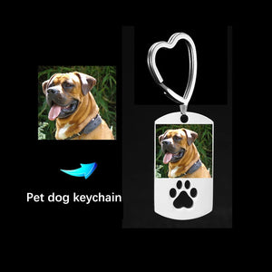 Personalized Dog Tag KeyChain Anti-lost Stainless Steel Charm
