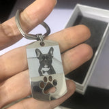 Personalized Dog Tag KeyChain Anti-lost Stainless Steel Charm