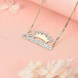 Double Plated Pendant Crown Personalized Name Necklace