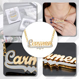 Two Tone Heart Nameplate Personalized Stainless Steel Necklace