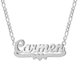 Two Tone Heart Nameplate Personalized Stainless Steel Necklace
