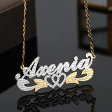 Two Tone Name Necklace For Women Personalized Double Plated Name Pendant