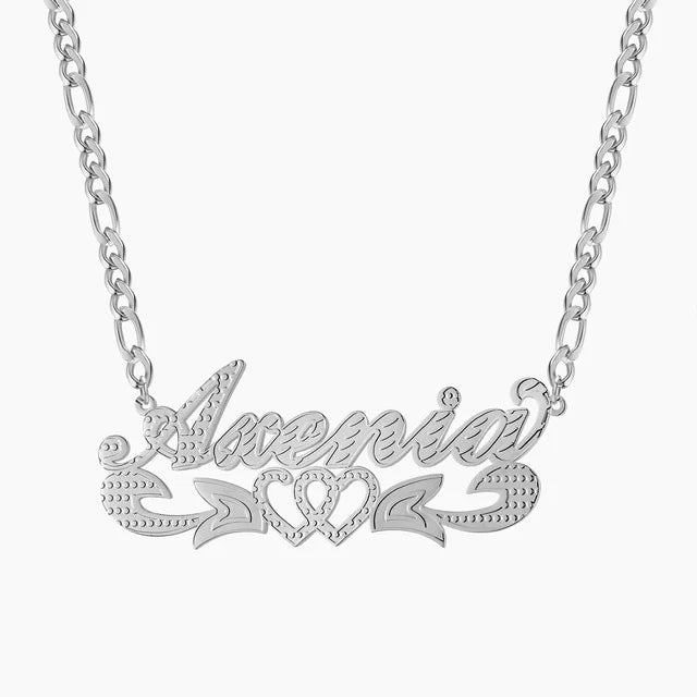 Two Tone Name Necklace For Women Personalized Double Plated Name Pendant