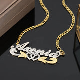 Two Tone Name Necklace For Women Personalized Double Plated Name Pendant
