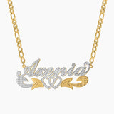 Two Tone Name Necklace For Women Personalized Double Plated Name Pendant