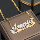 Two Tone Name Necklace For Women Personalized Double Plated Name Pendant