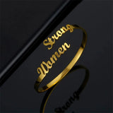 Personalized Stainless Steel Double Name Bracelet Bangle