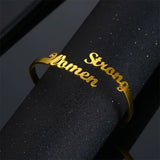 Personalized Stainless Steel Double Name Bracelet Bangle