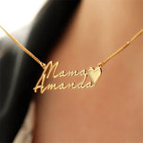 Personalized Double Name Heart Necklace for Women