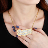 Personalized Double Layer Name Necklace 18K Plated Choker Women Nameplate