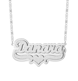 Personalized Double Layer Name Necklace 18K Plated Choker Women Nameplate