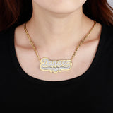 Personalized Double Layer Name Necklace 18K Plated Choker Women Nameplate