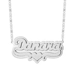 Personalized Double Layer Name Necklace 18K Plated Choker Women Nameplate