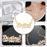 Two Tone Heart Name Necklace Personalized Stainless Steel Charm Jewelry