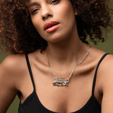 Double Plated Love Name Necklace Stainless Steel Charm Jewelry