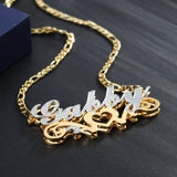 Double Plated Love Name Necklace Stainless Steel Charm Jewelry