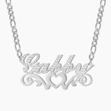 Double Plated Love Name Necklace Stainless Steel Charm Jewelry