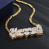 Double Plated Love Bird Name Necklace Stainless Steel Jewelry