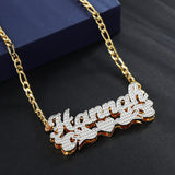 Double Plated Love Bird Name Necklace Stainless Steel Jewelry