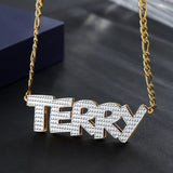 Double Plated Name Necklace Custom Pendant Stainless Steel Hip-hop Jewelry