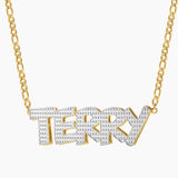 Double Plated Name Necklace Custom Pendant Stainless Steel Hip-hop Jewelry