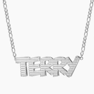 Double Plated Name Necklace Custom Pendant Stainless Steel Hip-hop Jewelry