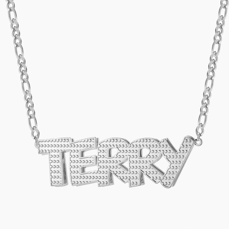 Double Plated Name Necklace Custom Pendant Stainless Steel Hip-hop Jewelry