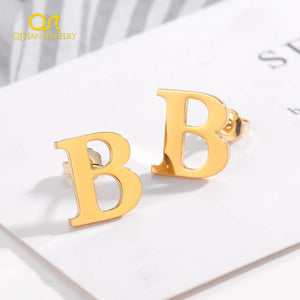 A-Z Letter Stud Earring Stainless Steel Alphabet Earrings Personalized Jewelry