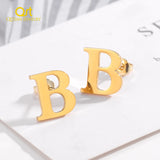 A-Z Letter Stud Earring Stainless Steel Alphabet Earrings Personalized Jewelry