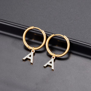 Custom Initial Earrings Stainless Steel Personalized Jewelry