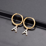 Custom Initial Earrings Stainless Steel Personalized Jewelry