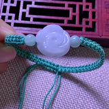Emerald Rose Flower Beads Bracelet Hand Knitting Bangle DIY Woman Amulet