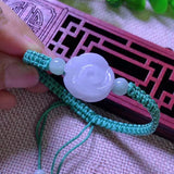 Emerald Rose Flower Beads Bracelet Hand Knitting Bangle DIY Woman Amulet