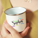 Enamel Mug w/ LOGO Photo Text Sublimation Print Office Home Funny Water Cups