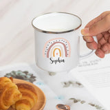 Enamel Mug w/ LOGO Photo Text Sublimation Print Office Home Funny Water Cups