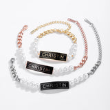 Personalized Enamel Name Bracelet for Women, Mother's Gift
