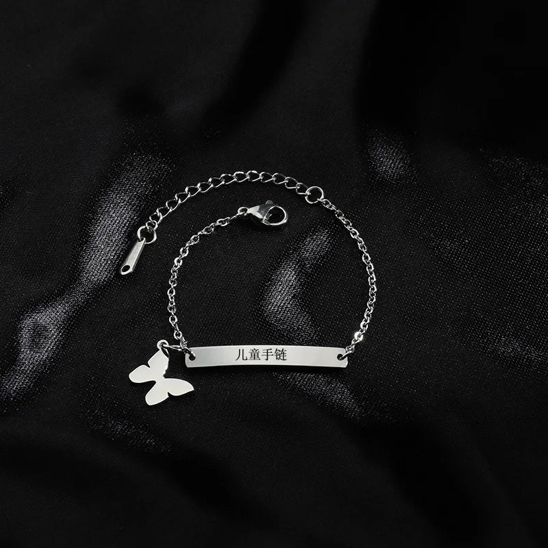 Children's Heart Pendant Bracelet Stainless Steel Baby Jewelry
