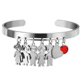 Personalized Name Bracelets for Women Children Charms Stainless Steel Cuff