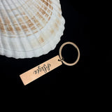 Personalized Name Keychain for Women - Stainless Steel Square Bar Keyring