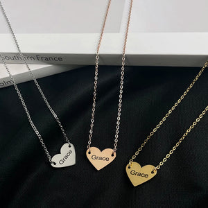 Personalized Love Heart Pendant Necklace for Women
