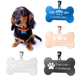 Custom Engraved Stainless Steel Pet ID Tag Bone Shape SL-024
