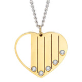 Personalized Family Heart Pendant Necklace Stainless Steel Choker