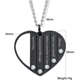 Personalized Family Heart Pendant Necklace Stainless Steel Choker