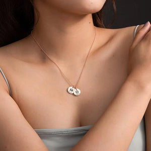 Personalized Engraved Date Letters Women Necklace Round Pendant