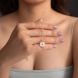 Personalized Engraved Date Letters Women Necklace Round Pendant